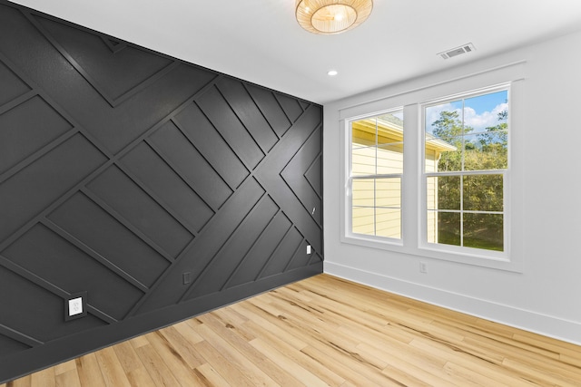 empty room featuring light wood-type flooring