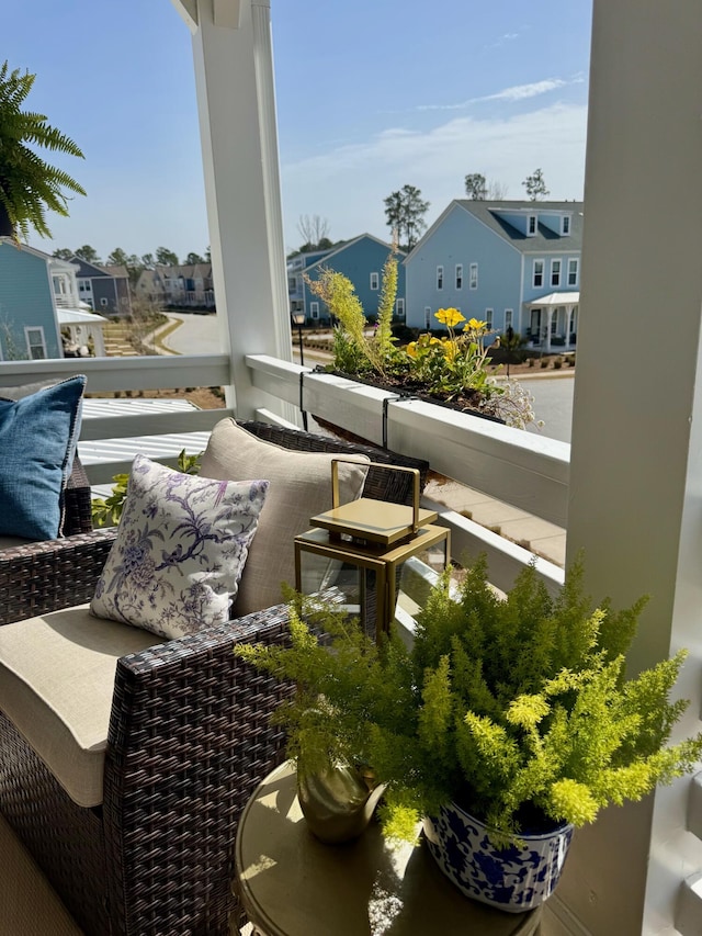 balcony with a residential view