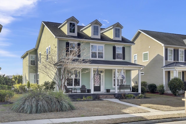 view of front of property with covered porch