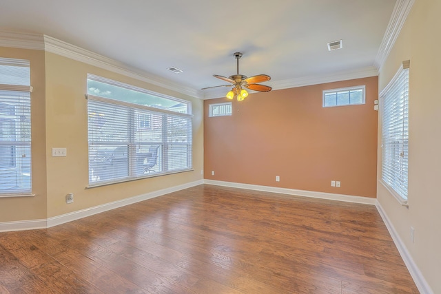 271 Village Stone Cir, Summerville, SC 29486 - spare room with crown molding, ceiling fan, and wood finished floors