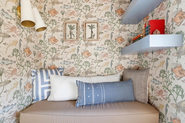 95 Line St, Charleston, SC 29403 - bedroom featuring wallpapered walls