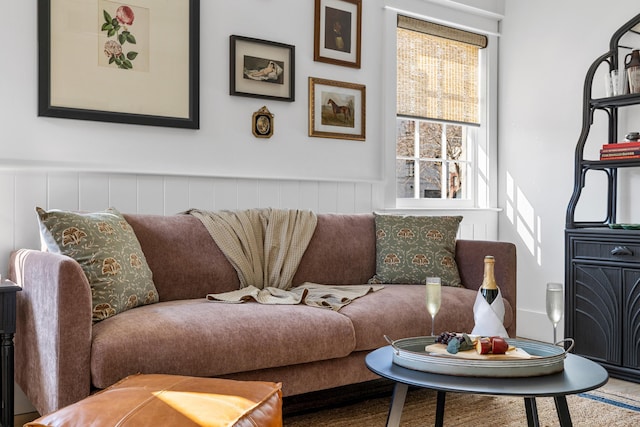 95 Line St, Charleston, SC 29403 - living room with a wainscoted wall