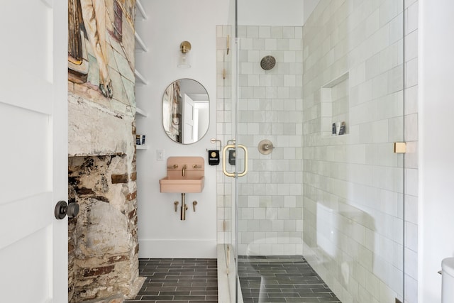 95 Line St, Charleston, SC 29403 - full bath with a sink and a shower stall