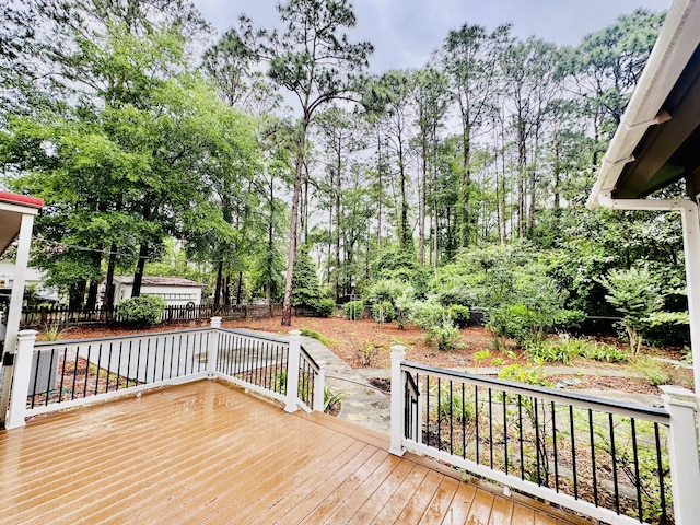 204 Chamblee Rd, Walterboro, SC 29488 - wooden deck featuring view of wooded area