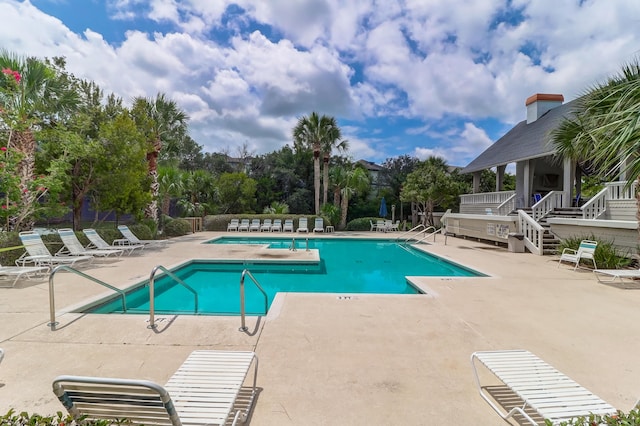 view of pool with a patio area