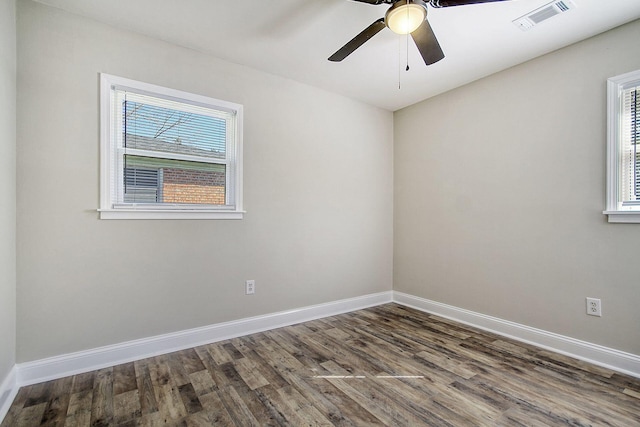 1554 Orange Grove Rd Unit A & B, Charleston, SC 29407 - spare room with plenty of natural light, dark wood-style floors, baseboards, and ceiling fan