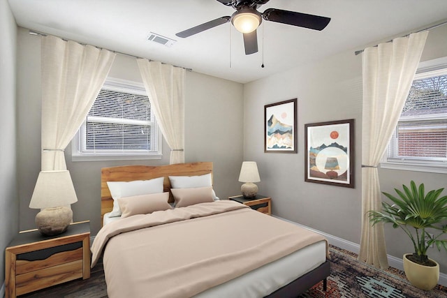 1554 Orange Grove Rd Unit A & B, Charleston, SC 29407 - bedroom featuring baseboards, a ceiling fan, and wood finished floors