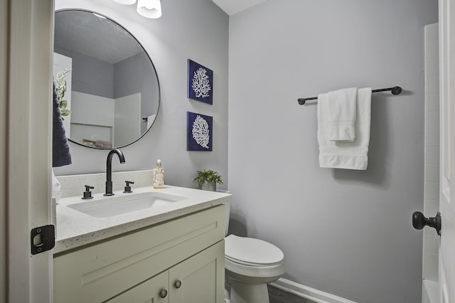 bathroom with toilet and vanity