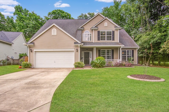 113 Ashton Cv, Summerville, SC 29485 - traditional home featuring a porch, a garage, concrete driveway, and roof with shingles