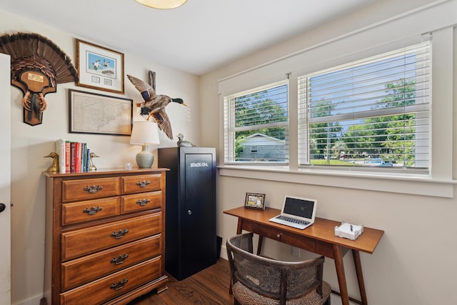 1107 S Shadow Dr, Mount Pleasant, SC 29464 - office area with dark wood finished floors and baseboards
