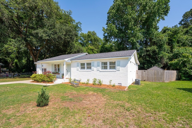 1107 S Shadow Dr, Mount Pleasant, SC 29464 - view of front of property featuring crawl space, brick siding, and central AC