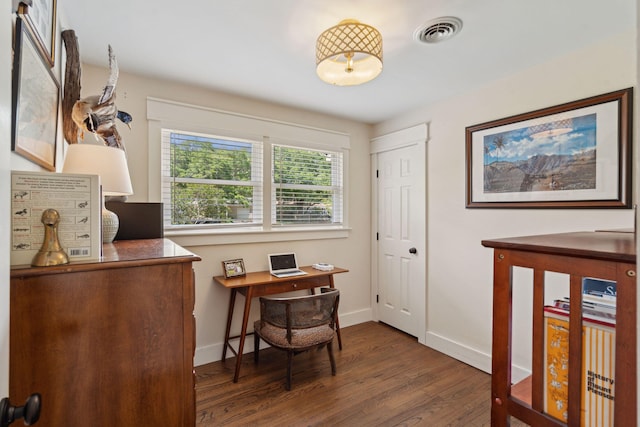 1107 S Shadow Dr, Mount Pleasant, SC 29464 - office area featuring wood finished floors and baseboards