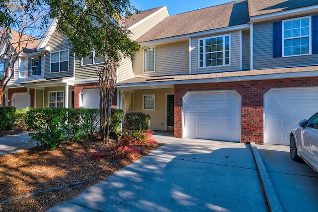 view of property with a garage