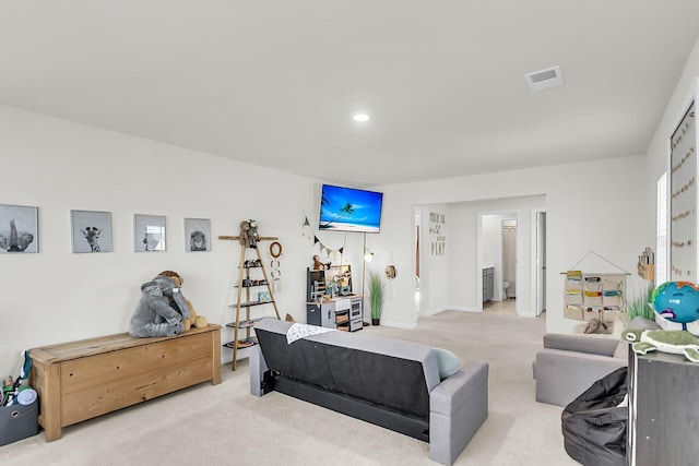 living room featuring carpet