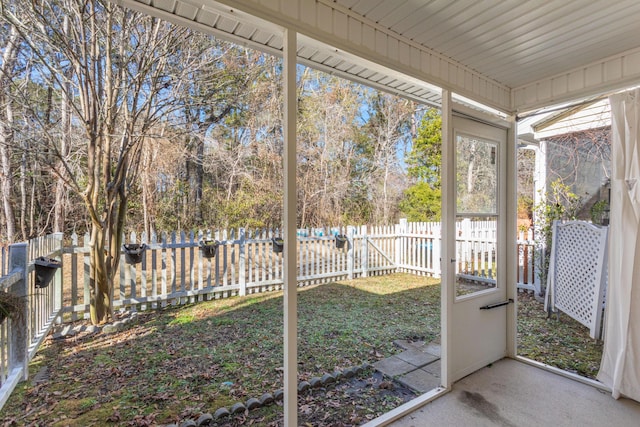 view of unfurnished sunroom