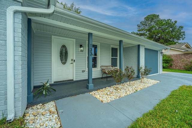 property entrance with a porch