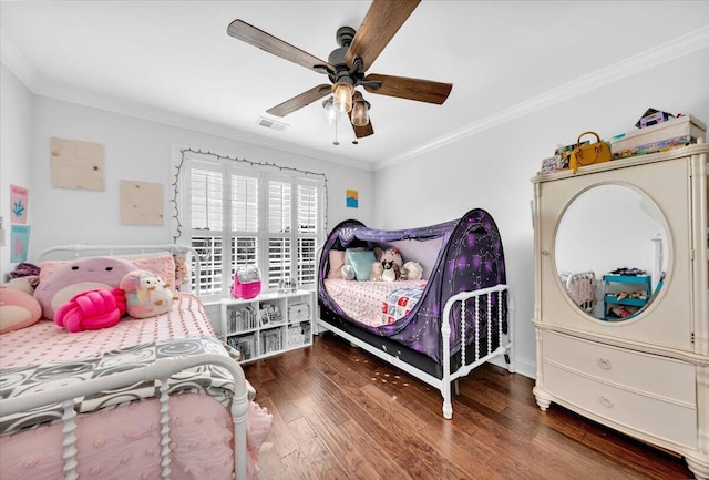 1003 Jervey Point Rd, Wando, SC 29492 - bedroom with crown molding, wood finished floors, and a ceiling fan