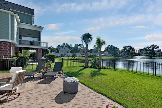 1003 Jervey Point Rd, Wando, SC 29492 - view of patio with a water view and ceiling fan