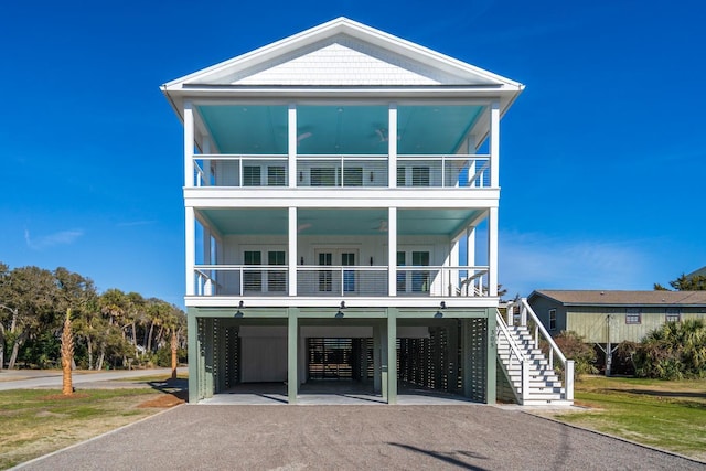 coastal home with a carport