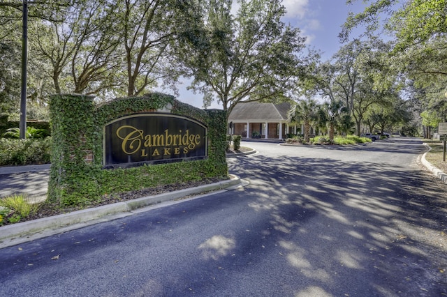 view of community sign