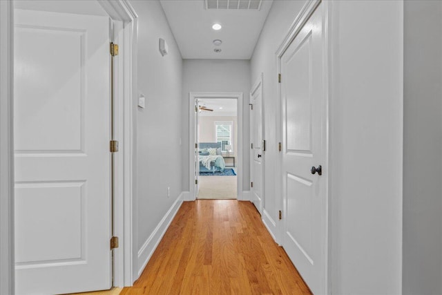 656 Coleman Blvd Unit 405, Mount Pleasant, SC 29464 - hall with light wood-style flooring, baseboards, visible vents, and recessed lighting