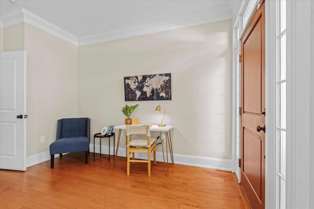 656 Coleman Blvd Unit 405, Mount Pleasant, SC 29464 - living area featuring light wood finished floors, ornamental molding, and baseboards
