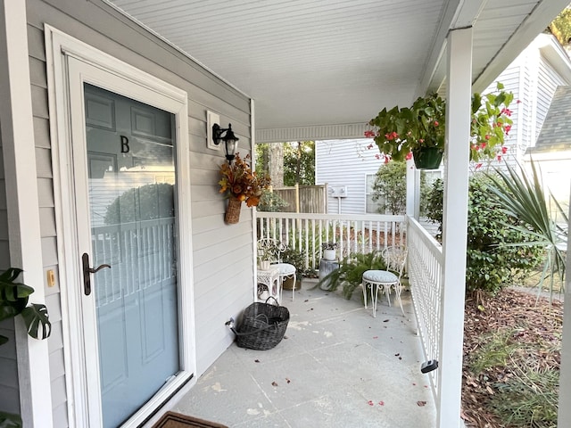 view of patio featuring covered porch