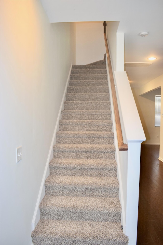 9088 Parlor Dr, Ladson, SC 29456 - staircase featuring baseboards and wood finished floors
