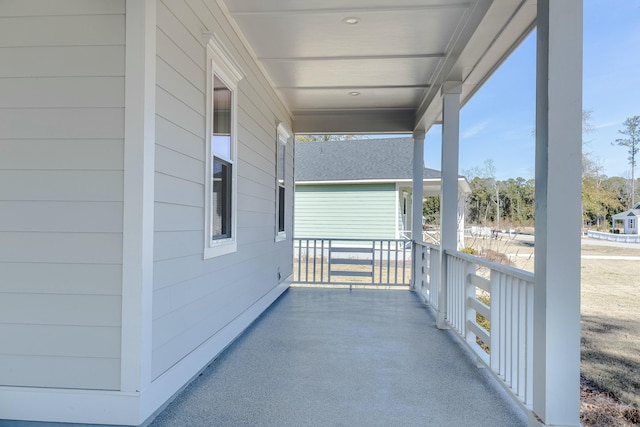 view of patio featuring covered porch