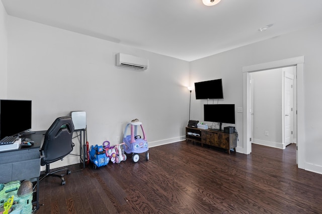 4419 Louisa Ln, North Charleston, SC 29405 - home office with a wall mounted AC and wood finished floors