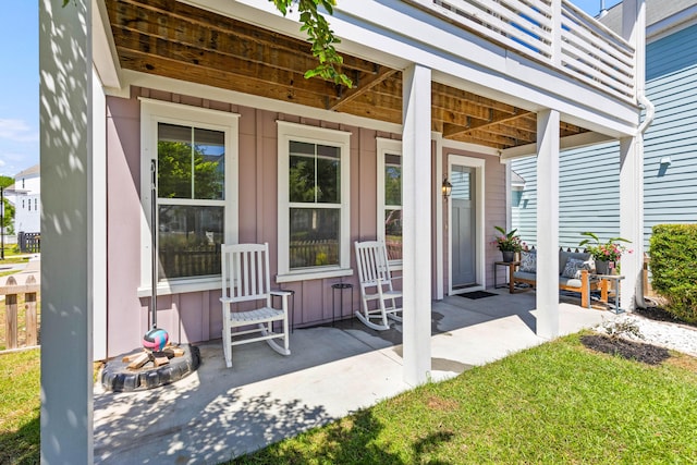 4419 Louisa Ln, North Charleston, SC 29405 - doorway to property with board and batten siding