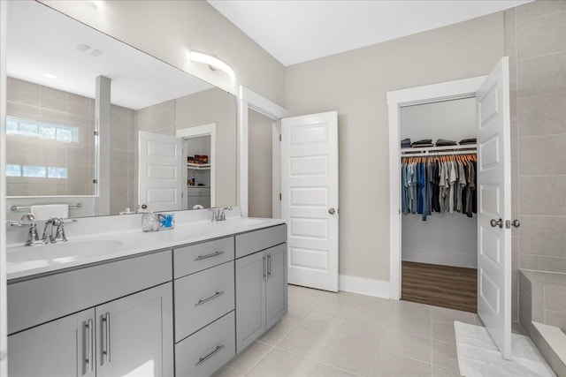 bathroom featuring vanity and tile patterned floors