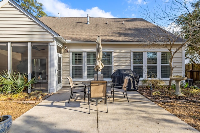 back of property with a patio area