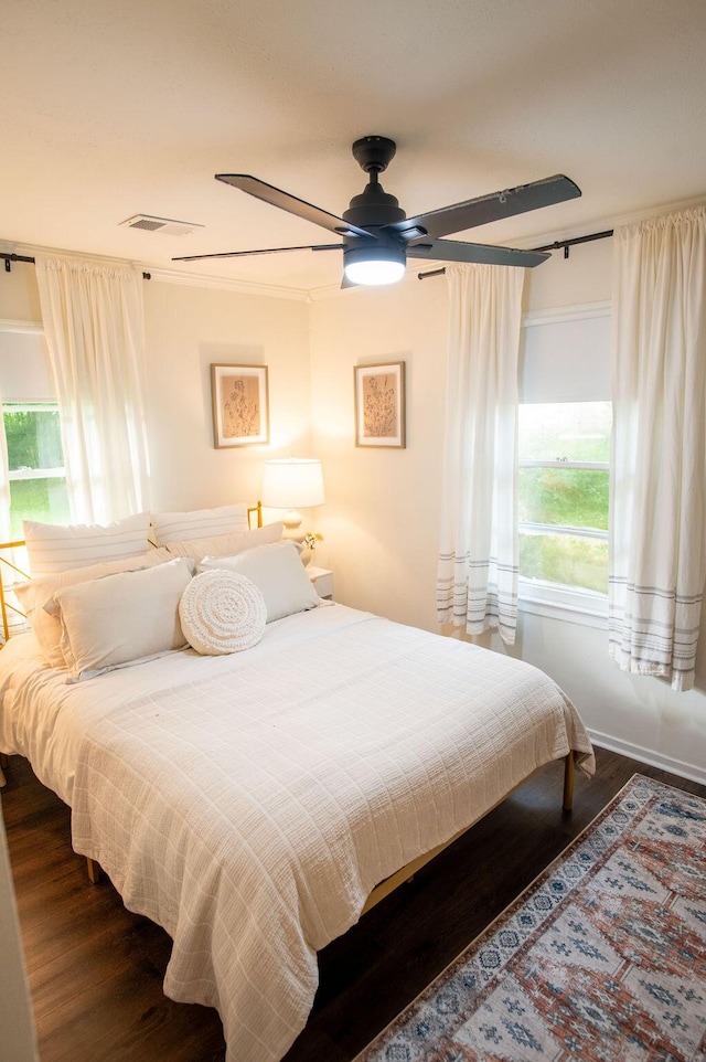 1137 Dickson Ave, Hanahan, SC 29410 - bedroom featuring dark wood-style flooring and ceiling fan