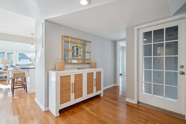 interior space with light wood-type flooring