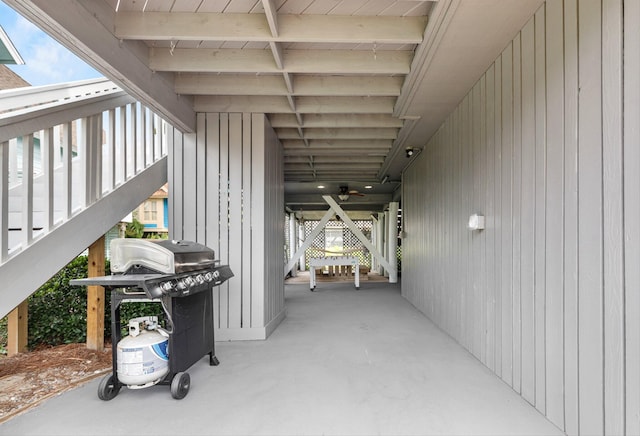 view of patio with area for grilling