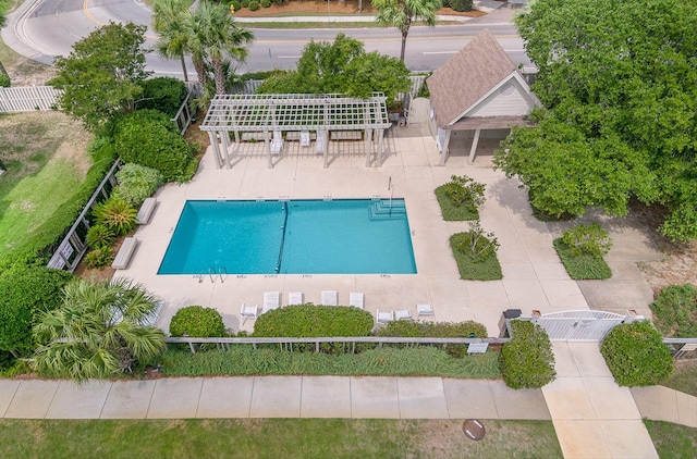 view of swimming pool featuring a patio