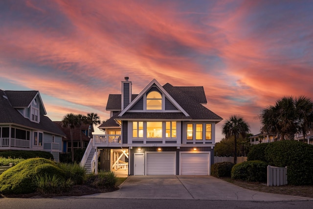 view of front of property featuring a garage