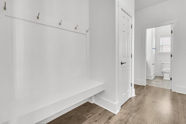 mudroom with light wood-type flooring