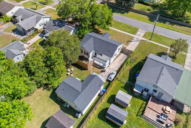 drone / aerial view with a residential view