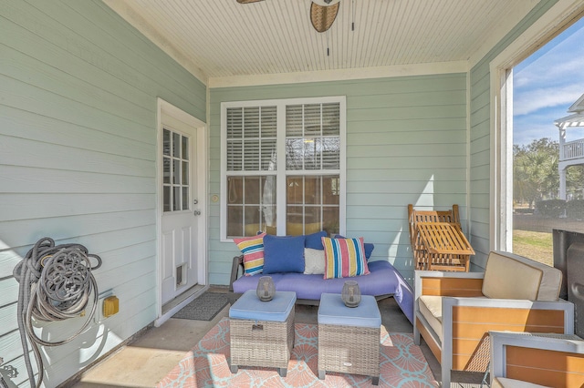 view of patio featuring an outdoor living space