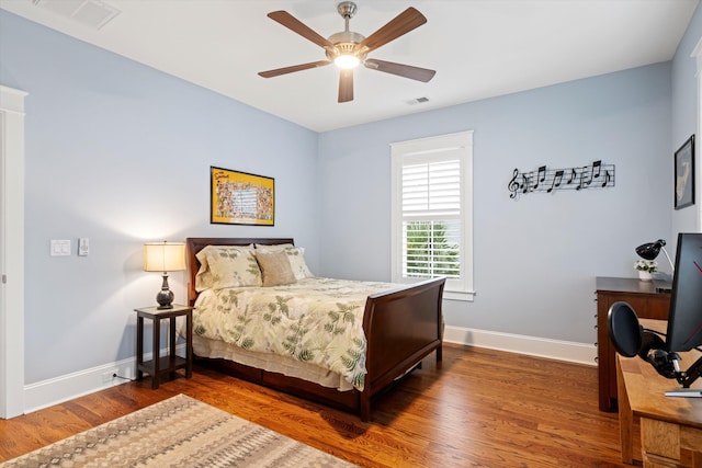 3739 Goodwater St, Mount Pleasant, SC 29466 - bedroom featuring baseboards, wood finished floors, and a ceiling fan