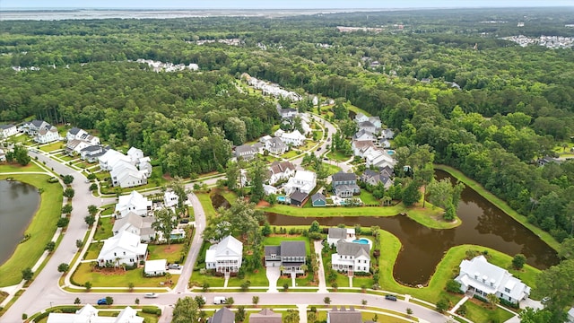3739 Goodwater St, Mount Pleasant, SC 29466 - aerial perspective of suburban area featuring a forest and a nearby body of water