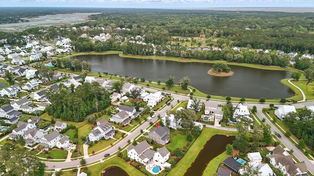 3739 Goodwater St, Mount Pleasant, SC 29466 - view of property location with nearby suburban area, a nearby body of water, and a heavily wooded area