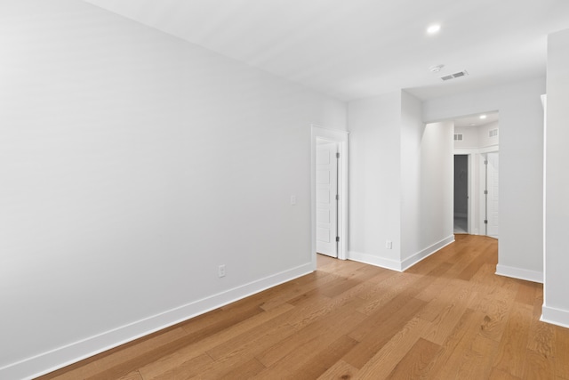 empty room with light wood-type flooring