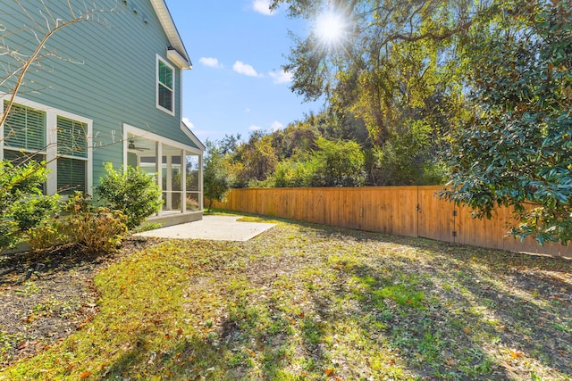 view of yard with a patio