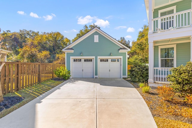 view of garage