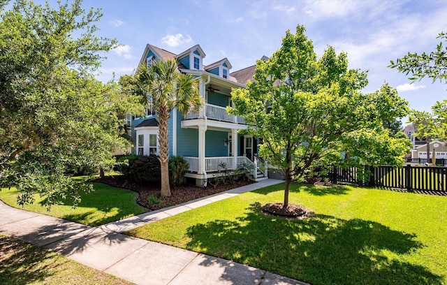 2627 Rutherford Way, Charleston, SC 29414 - view of front of home with a balcony, a porch, and a ceiling fan