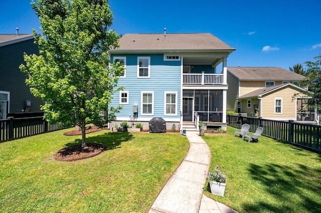 2627 Rutherford Way, Charleston, SC 29414 - rear view of property with a sunroom and a balcony