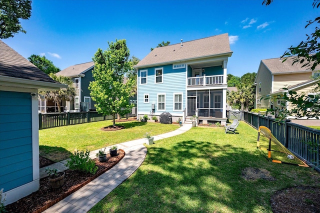 2627 Rutherford Way, Charleston, SC 29414 - rear view of property featuring a sunroom and a balcony